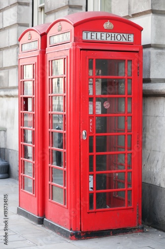 Red telephone box in London, United Kingdom
