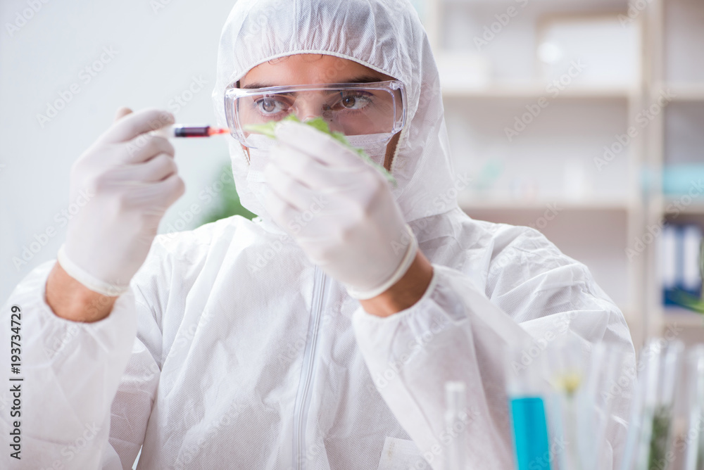 Biotechnology scientist chemist working in lab Biotechnology scientist chemist working in lab