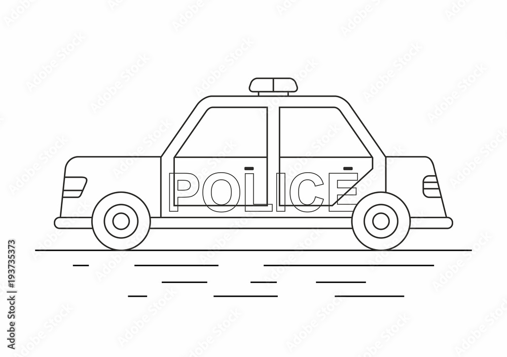 police car. line icon