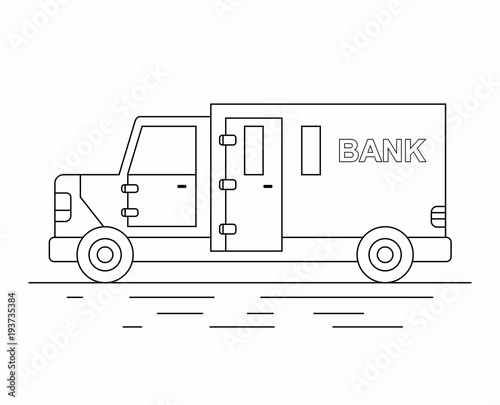 Armored Truck. line icon