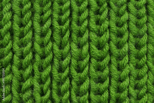 green knitted texture close-up