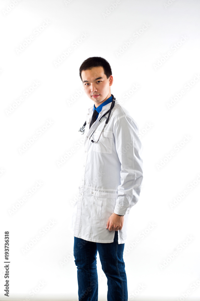 studio portrait of an asian doctor. studio portrait of an asian doctor.