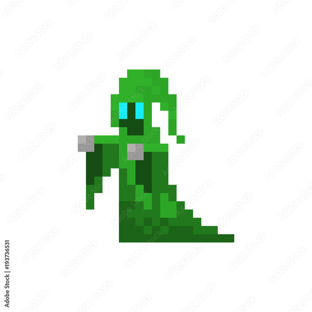 Fototapeta premium Pixel character warlock for games and websites