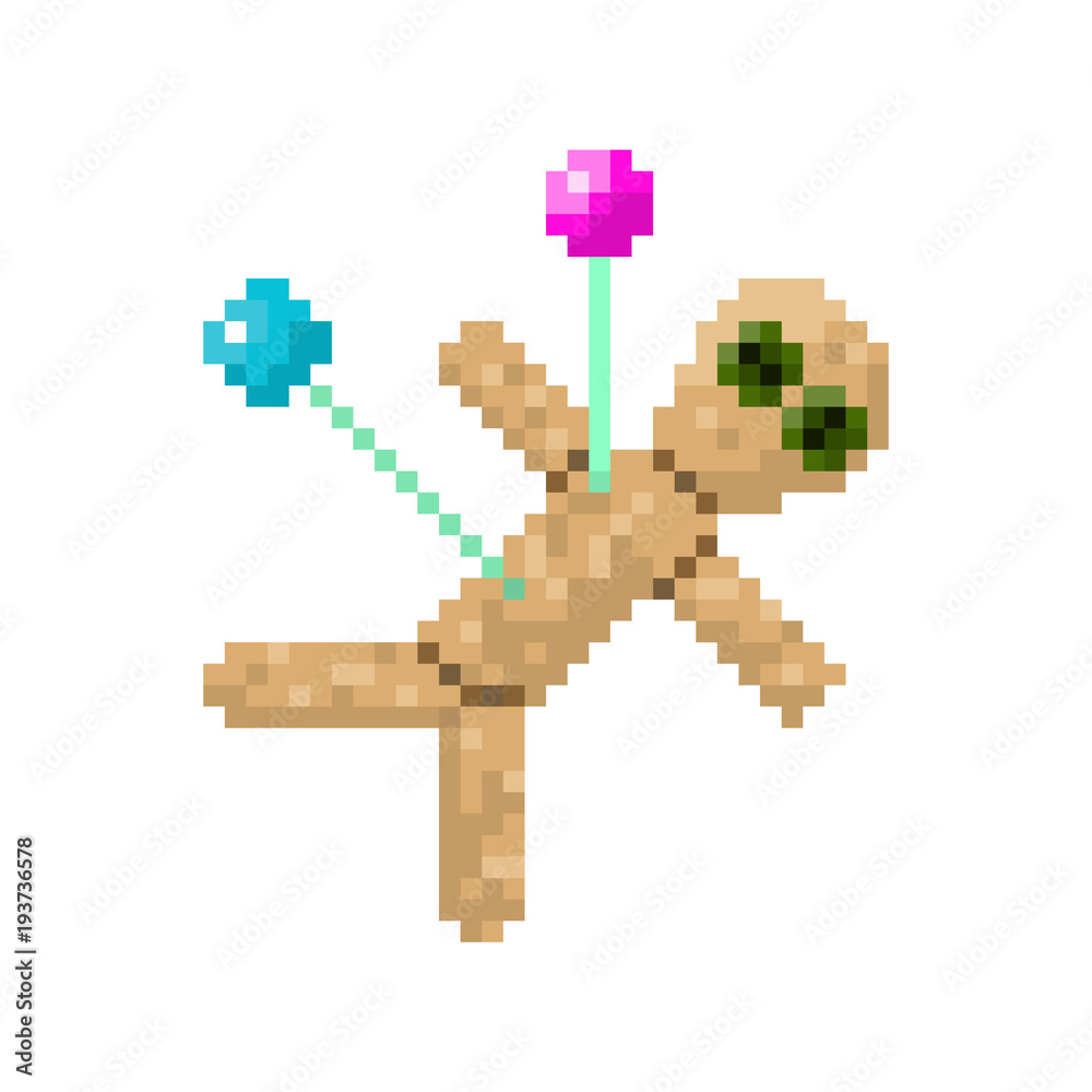 Obraz premium Pixel voodoo doll for games and websites