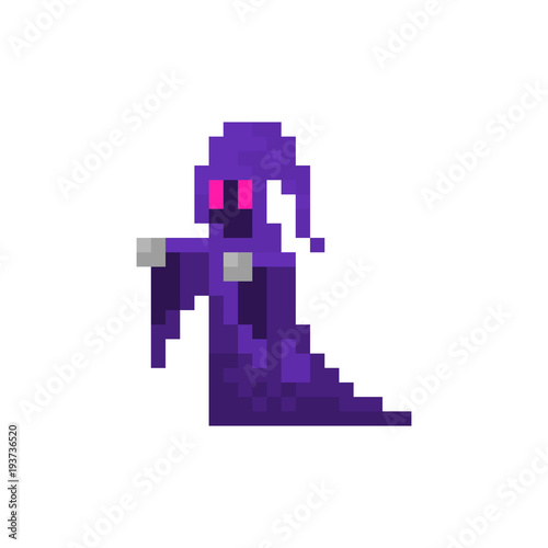 Pixel character warlock for games and websites