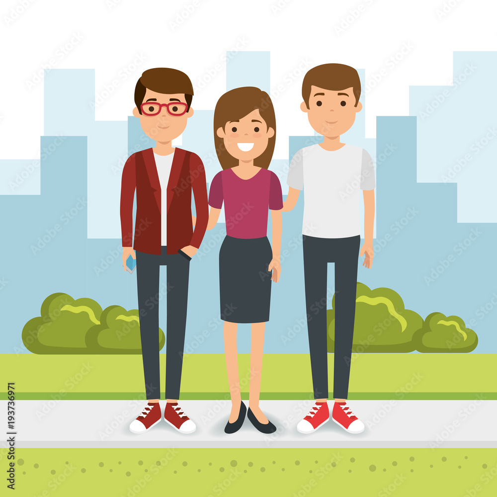 group of people in the park vector illustration design group of people in the park vector illustration design