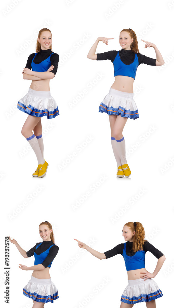 Cheerleader isolated on the white background Cheerleader isolated on the white background