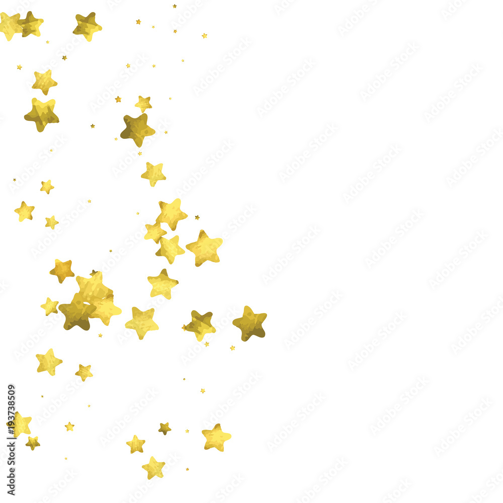 Star confetti. Gold random confetti background Star confetti. Gold random confetti background