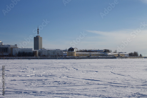 Вид со стороны реки на Архангельск, Россия