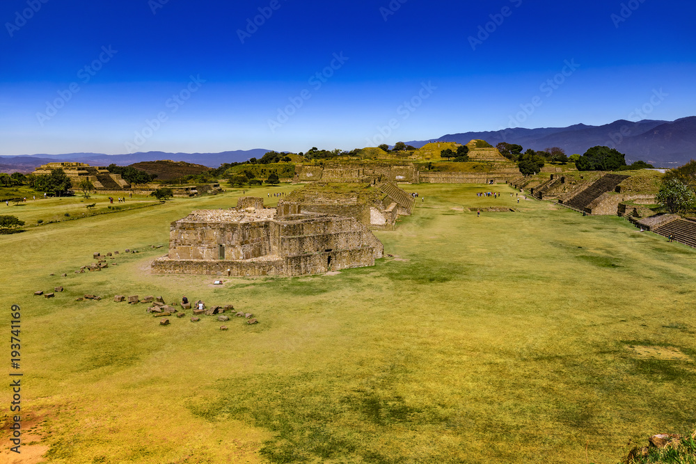 Mexico. Archaeological Site of Monte Alban (UNESCO World Heritage Site) - general view from the South Platform
