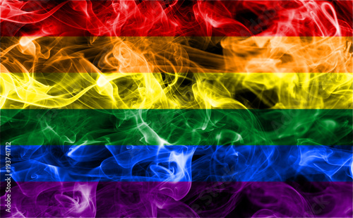 Fototapeta Naklejka Na Ścianę i Meble -  Gay smoke flag, The rainbow flag