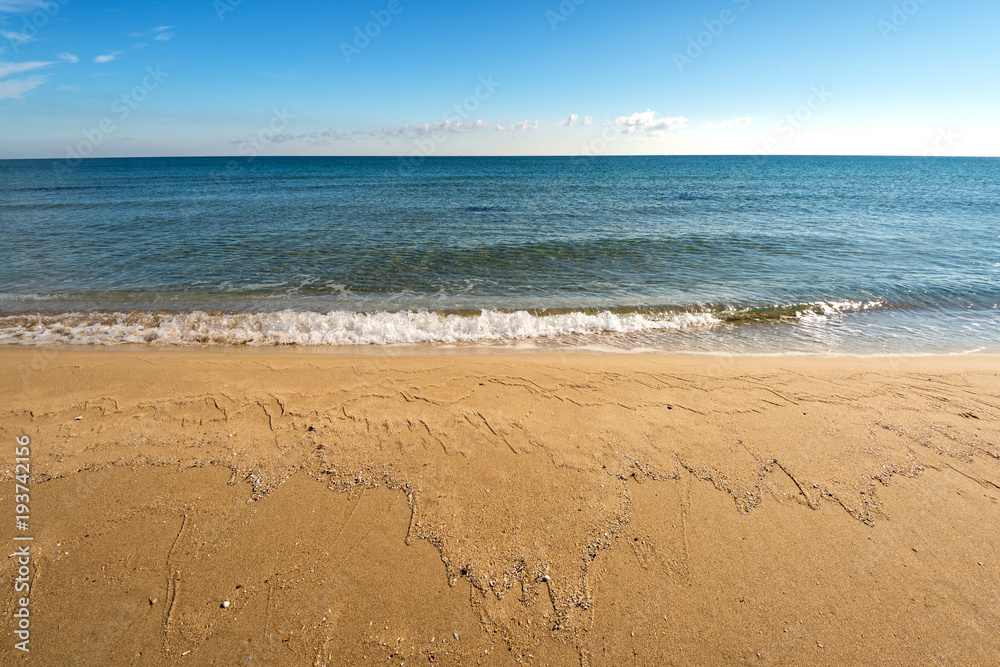 Seascape with blue sky - vacation and leisure concept Seascape with blue sky - vacation and leisure concept