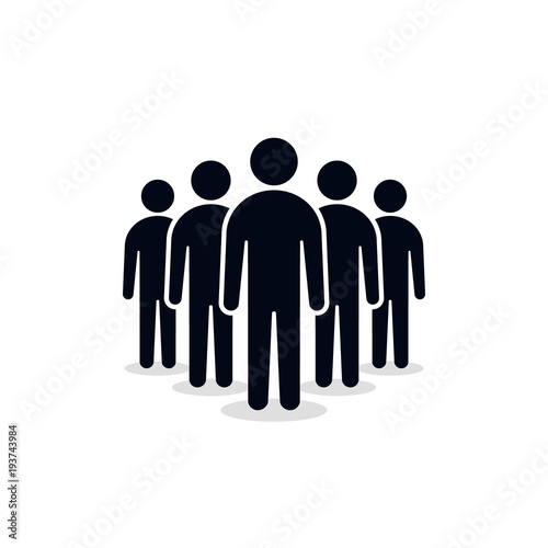 People Crowd Icon in trendy flat style isolated on white background. Crowd signs. Vector illustration