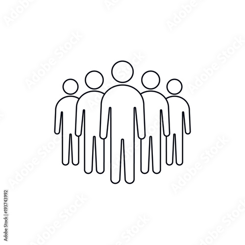 People Crowd Line Icon in trendy flat style isolated on white background. Crowd outline signs. Vector illustration