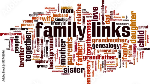 Family links word cloud