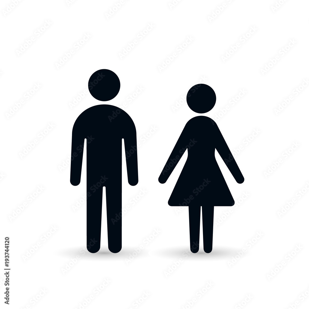 Man and Woman Icon flat vector illustration isolated sign. Male and Female symbol Man and Woman Icon flat vector illustration isolated sign. Male and Female symbol
