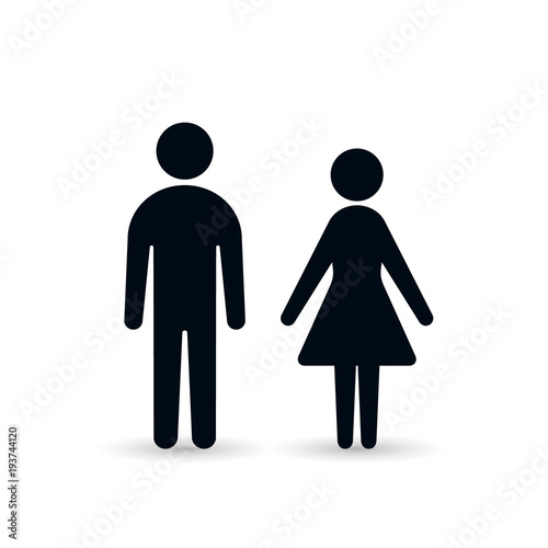 Man and Woman Icon flat vector illustration isolated sign. Male and Female symbol