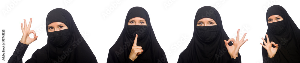 Muslim woman isolated on the white Muslim woman isolated on the white