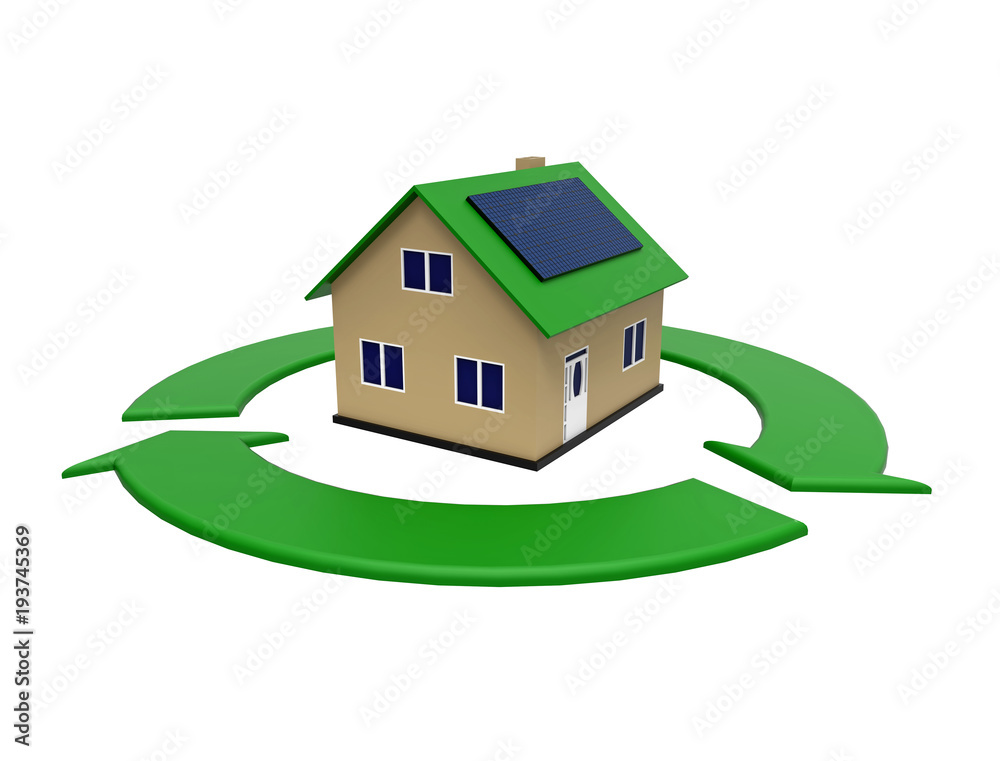 Energy efficient house, 3d rendering Energy efficient house, 3d rendering