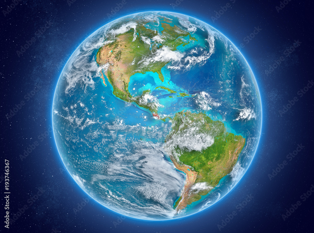 Costa Rica on planet Earth in space Costa Rica on planet Earth in space