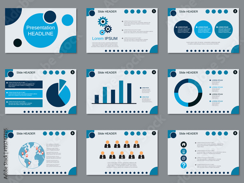 Professional business presentation, slide show vector design template
