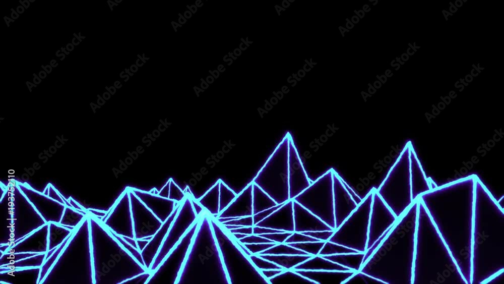 Low Poly World VJ Loop - Solo Neon V2 - Retro Futur Purple