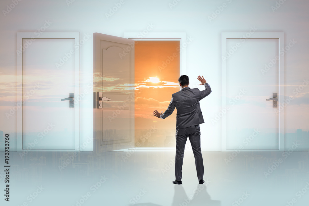 Fototapeta premium Businessman facing many business opportunities