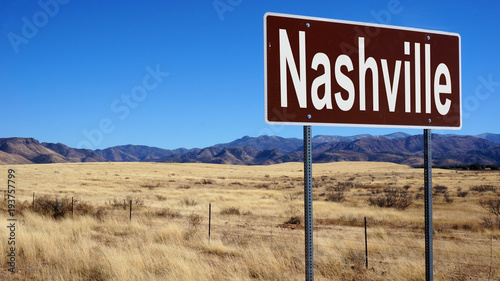 Nashville brown road sign