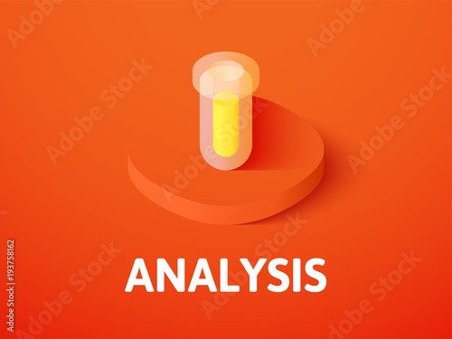 Analysis isometric icon, isolated on color background