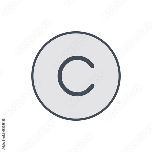 Copy copyright restriction right icon