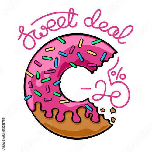 Glazed donut sale banner