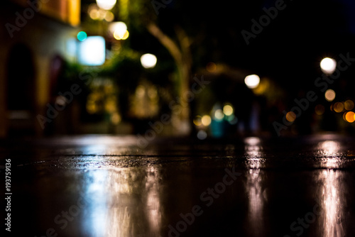 Rainy streets of the French city of Menton