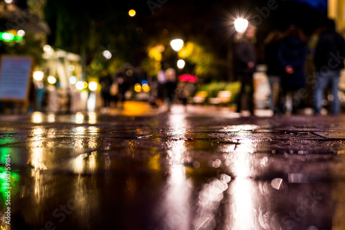 Rainy streets of the French city of Menton