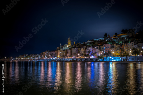 Night streets of the French city of Menton © nikolas