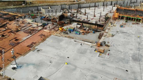 Large construction site flyover