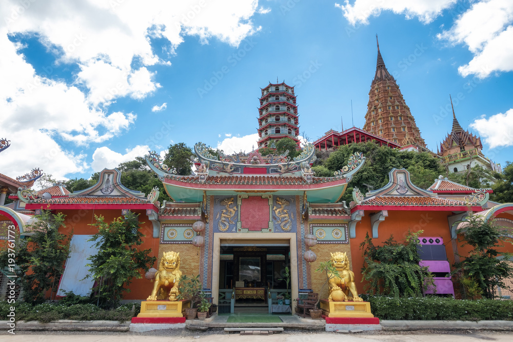 Wat Tham Khao Noi chinese temple with pagoda in Kanchanaburi Wat Tham Khao Noi chinese temple with pagoda in Kanchanaburi