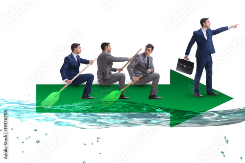 Teamwork concept with businessmen on boat © Elnur