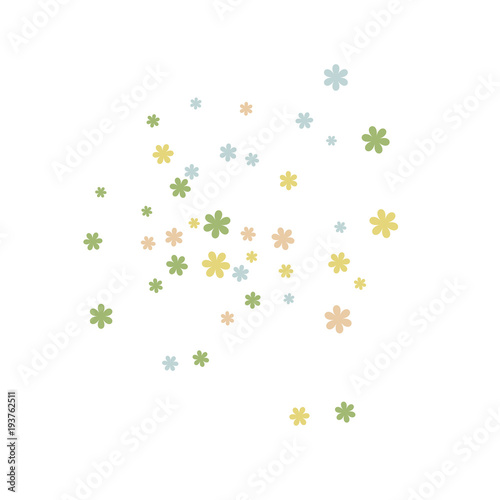 Delicate Floral Pattern with Simple Small Flowers for Greeting Card or Poster. Naive Daisy Flowers in Primitive Style. Vector Background for Spring or Summer Design.
