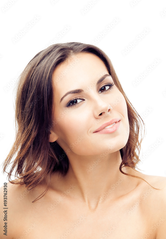 Portrait of beautiful woman, on white Portrait of beautiful woman, on white