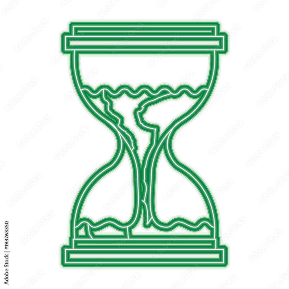 hourglass with a earth globe flowing melting vector illustration green neon line graphic hourglass with a earth globe flowing melting vector illustration green neon line graphic