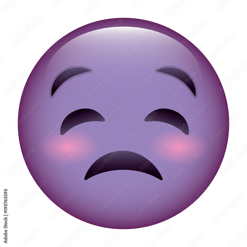 cute purple smile emoticon sad vector illustration cute purple smile emoticon sad vector illustration