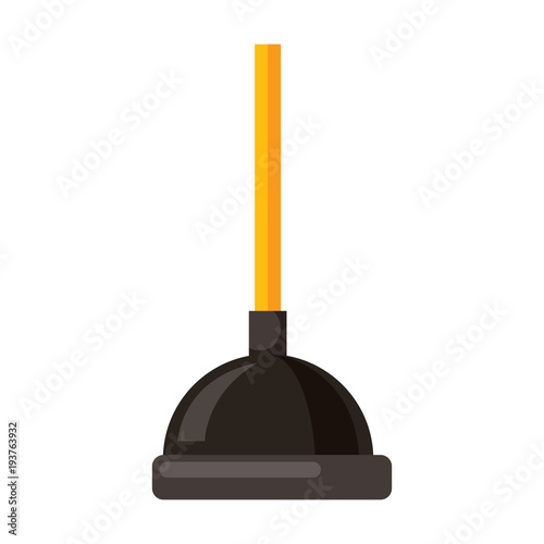 plunger clean bath tool hygiene vector illustration