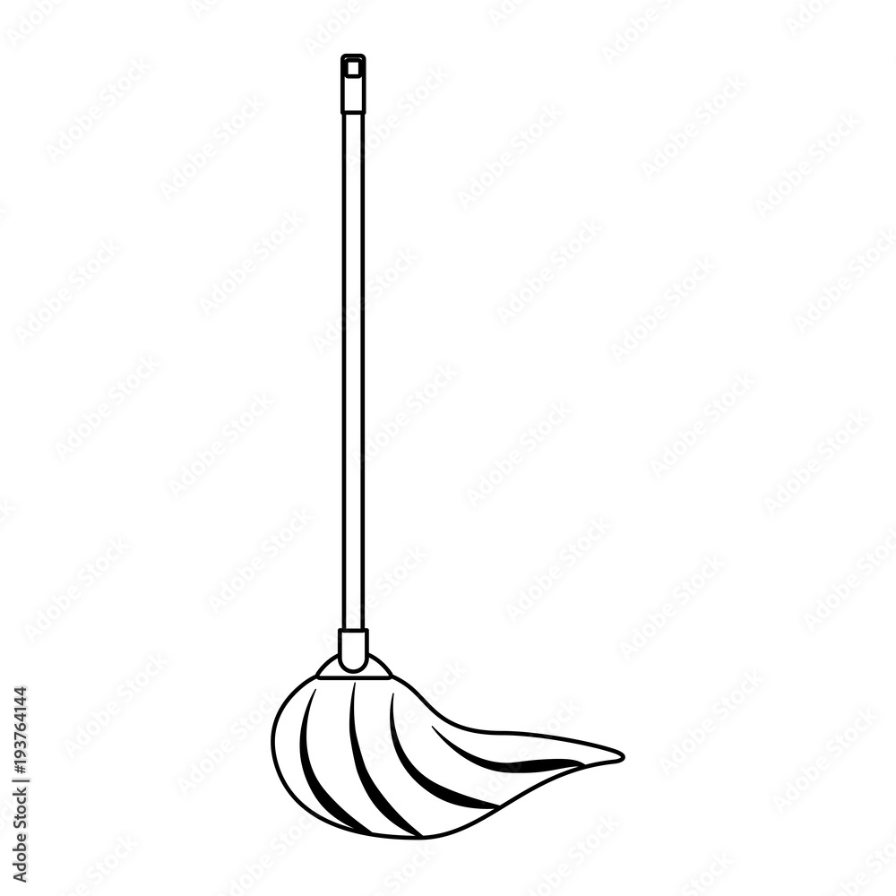 mop cleaning housework tool hygiene vector illustration outline image mop cleaning housework tool hygiene vector illustration outline image