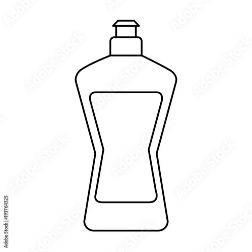 plastic bottle detergent for dishwashing liquid cleaning laundry vector illustration outline image