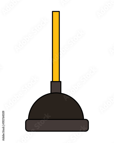 plunger clean bath tool hygiene vector illustration