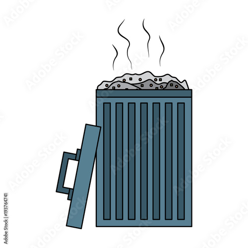 open bin with garbage cap handle vector illustration