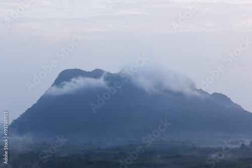 Mountain with fog