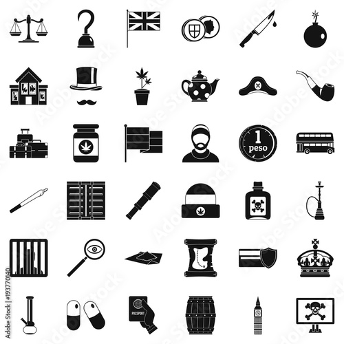 Encroachment icons set, simple style