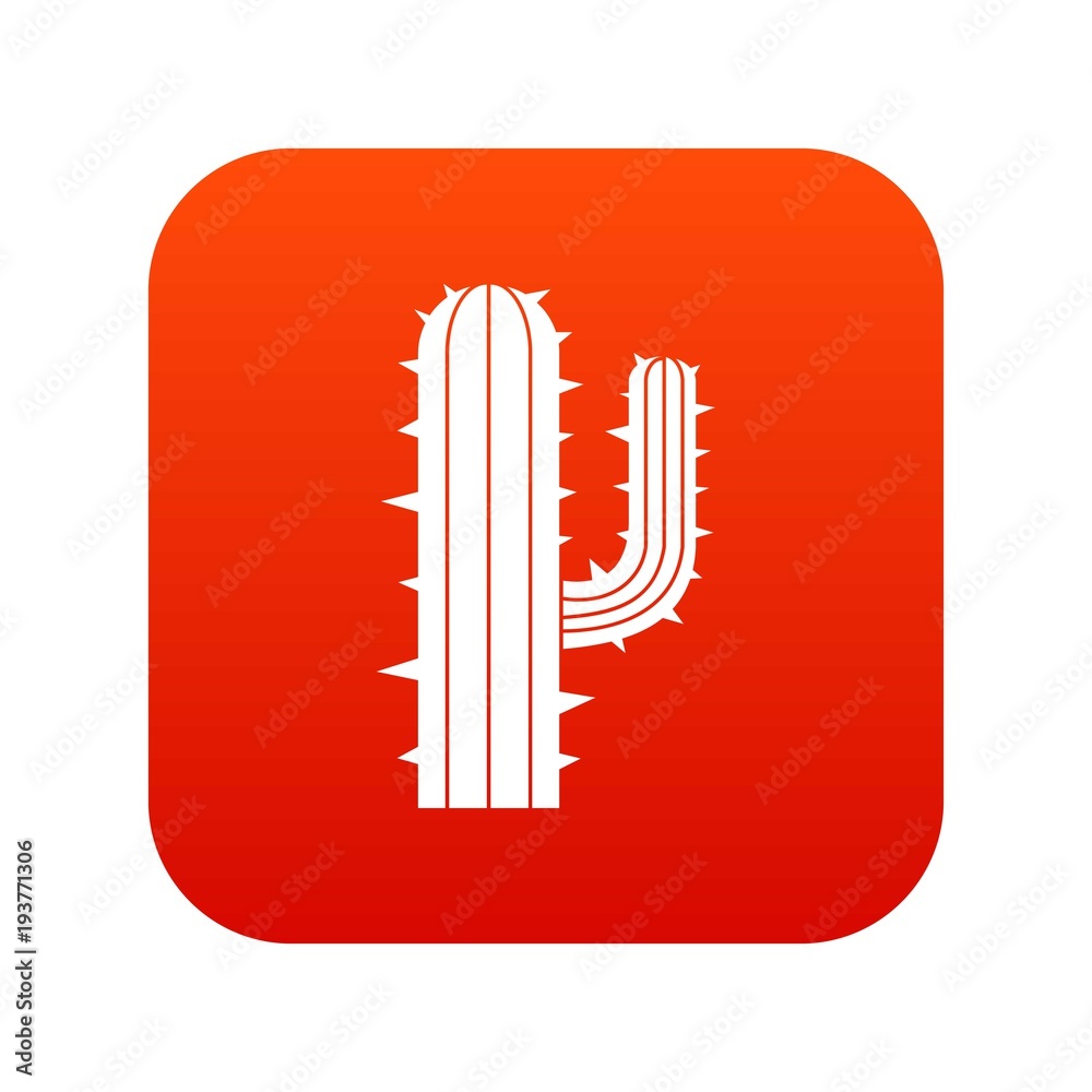Mexican cactus icon digital red Mexican cactus icon digital red