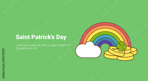 Rainbow With Leprechaun Gold On Saint Patrick's